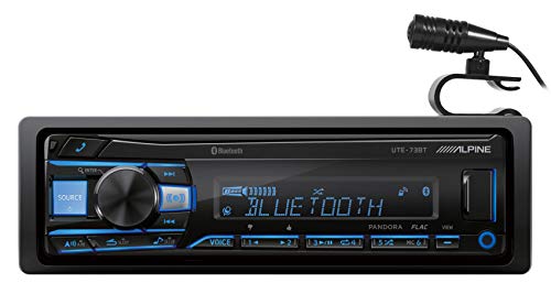 ALPINE UTE-73BT Digital Media Advanced Bluetooth Car Stereo Receiver +Metra 99-6501 1974-2003 Chrysler/DodgeJeep In-dash Radio Install Mulit-Kit