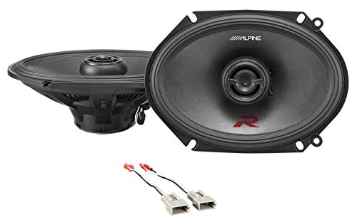 Alpine R-S68 6x8" 2-Way Car Stereo Speakers Totaling 600 Watts Type-R RS68 Bundle With METRA 72-5512 Speaker Wire Harness Connector Compatible With 1989-1997 Ford Thunderbird