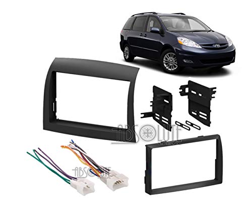 Absolute USA ABS95-8208 Fits Toyota Sienna 2004-2010 Double DIN Stereo Harness Radio Install Dash Kit Package