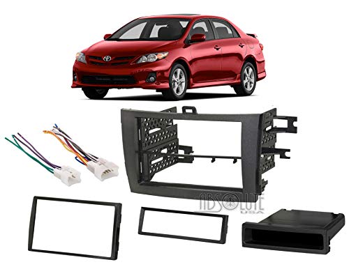 Absolute USA ABS99-8223 Compatible with Toyota Corolla 2009 2010 2011 Single DIN Stereo Harness Radio Install Dash Kit