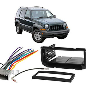 Absolute USA ABS99-6505 Fits Jeep Liberty 2002-2007 Single DIN Stereo Harness Radio Install Dash Kit Package