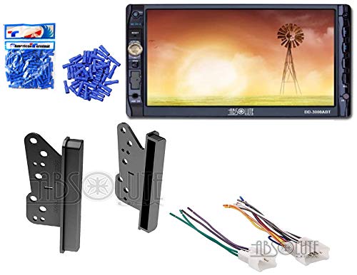 Absolute ABS95-8202 Bundle for Toyota RAV4 2001-2005 Double DIN Stereo Harness Radio Install Dash Kit Package