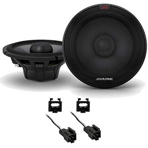 Alpine R2-S65 300W 6.5" Coaxial Speakers + Speaker Harness Fit Chrysler 90-07 Cherokee