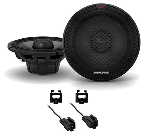 Alpine R2-S65 300W 6.5" Coaxial Speakers + Speaker Harness Fit Chrysler 90-07 Cherokee