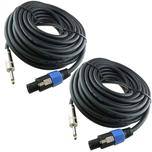 2x 100 FT Speakon to 1/4" Speaker Cable DJ PA Cable