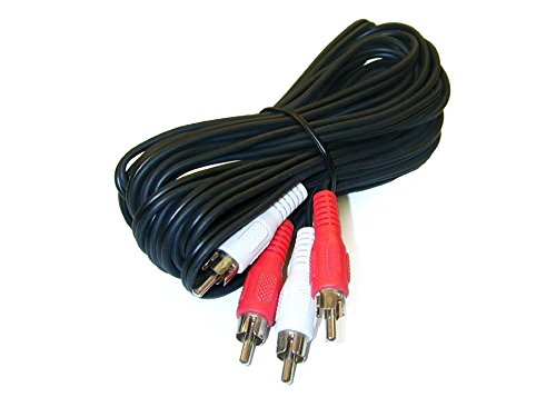 25 Feet 2 RCA Male to Male Audio Cable (2 White/2 Red Connectors)