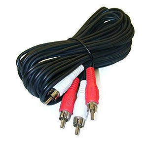 12 Feet 2 RCA Male to Male Audio Cable (2 White/2 Red Connectors)