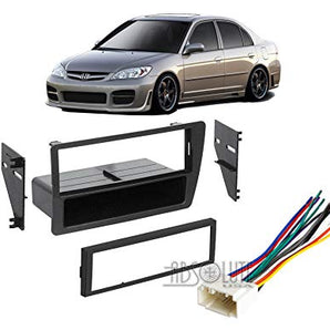 Absolute USA ABS99-7899 Fits Honda Civic 2001-2005 Single DIN Stereo Harness Radio Dash Kit Excluding SI SE