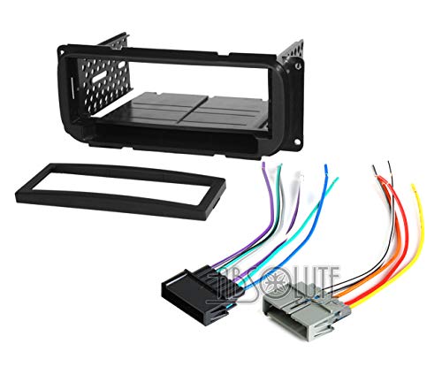 Absolute USA ABS99-6501-2 Fits Jeep Cherokee 1997-2001 Single DIN Stereo Harness Radio Install Dash Kit Package