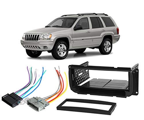 Absolute USA ABS99-6501-2 Fits Jeep Cherokee 1997-2001 Single DIN Stereo Harness Radio Install Dash Kit Package