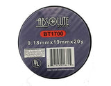 Absolute BT1700 electrical tape roll with dimensions 0.18mm x 19mm x 20yd for general use.