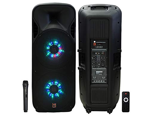 Dj LETS JUMP 3-Way dual 15” portable Active full range speaker