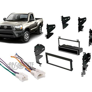 Absolute USA ABS99-8101 Fits Toyota Tacoma 1995-2004 Single DIN Stereo Harness Radio Install Dash Kit Package