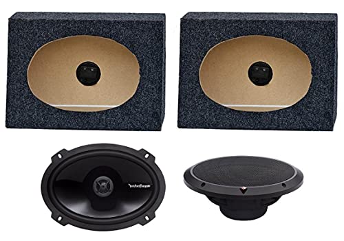 2 Rockford Fosgate P1692 6x9 150W Speakers + 2 Angled 6x9 Speaker Box