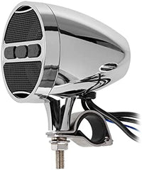 Thumbnail for Power Acoustik MCS-22C 3″ Handlebar Mounted Amplified System – Wirelessly Connect Bluetooth Audio & USB Input – Chrome Finish