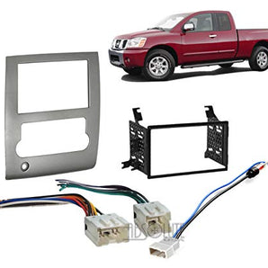 Absolute USA ABS95-7424 Nissan Titan 2008-2012 Double DIN Stereo Harness Radio Install Dash Kit Package