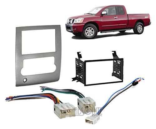 Absolute USA ABS95-7424 Nissan Titan 2008-2012 Double DIN Stereo Harness Radio Install Dash Kit Package