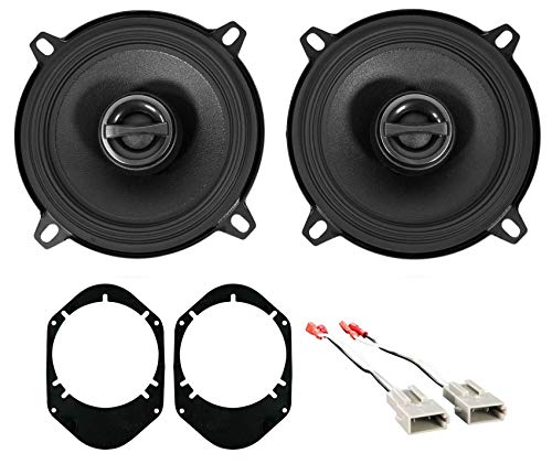 ALPINE S-S50 170 Watt 5.25" 5 1/4" Coaxial 2-Way Speaker Bundle With METRA 72-5512 Wire Harness & METRA 82-5600 5.25" To 6 x 8" Speaker Brackets Compatible With 1997-1998 Ford Expedition (3 item)