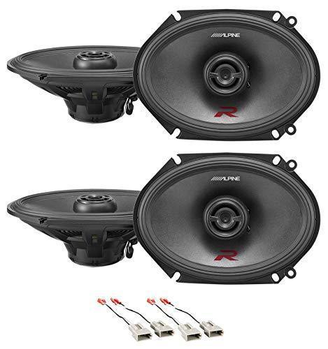 2 Pair Alpine R-S68 6x8" 2-Way Car Stereo Speakers Totaling 600 Watts Type-R RS68 Bundle With METRA 72-5512 Speaker Wire Harness Connector Compatible With 1989-1997 Ford Thunderbird