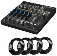 Thumbnail for Mackie 802VLZ4, 8-channel Ultra Compact Mixer with High-Quality Onyx Preamps & 4 MR DJ 20 Feet XLR Cables Bundle