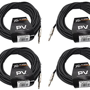 4 Peavey PV 50' Foot 14-Gauge 1/4" TS to 1/4" TS S/S Speaker Cables