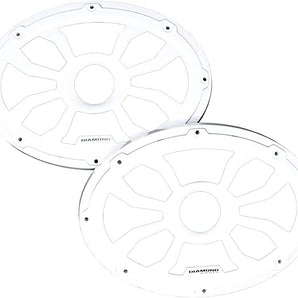 Diamond Audio HXM69FWW 6.5" Flush Mount Speaker Grills, Pair (White), Steel With Powder Coating