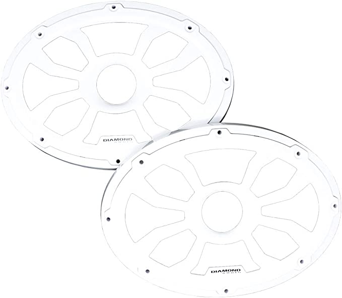 Diamond Audio HXM69FWW 6.5" Flush Mount Speaker Grills, Pair (White), Steel With Powder Coating