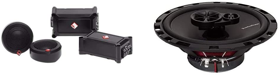 Rockford Fosgate P1T-S Punch 1" Tweeter Kit (Pair), Black & R165X3 Prime 6.5" Full-Range 3-Way Coaxial Speaker (Pair), Black