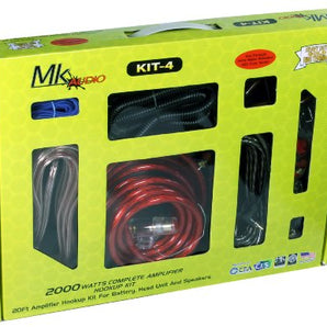 MK Audio KIT4 4 Gauge Pro Amp Installation Kit 2000W