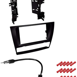 American Terminal Bundle with Car Stereo Installation Kit for 2006 – 2013 BMW 3 Series Without OEM Navigation in Dash Mounting Kit, Antenna for Double Din Radio Receivers (3 Item)