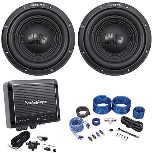 2) Alpine W10S4 10" 500w RMS Car Subwoofers Subs+Rockford Mono Amplifier+Amp Kit