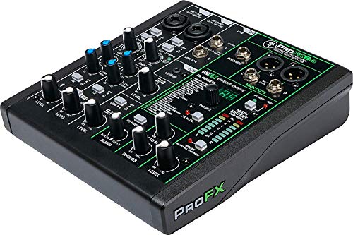 Mackie ProFX6v3 6-Channel Mixer with USB and Effects with Pair of EMB XLR Cable and Gravity Magnet Phone Holder Bundle, (2)