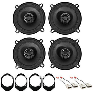 4 Pack Alpine 2S-S50 170W 5 1/4" Speakers + 72-5512 Harness & 82-5600 Adapter Fits 1991-Up Ford