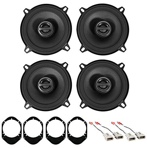 4 Alpine S-S50 170 Watt 5.25" 5 1/4" Coaxial 2-Way Speakers Bundle With METRA 72-5512 Harness Connector & METRA 82-5600 5.25" To 6 x 8" Replacement Brackets Compatible with 1991-Up Ford (3 items)