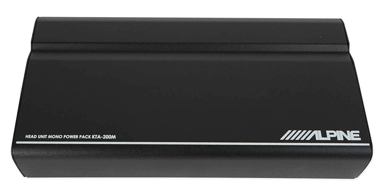 Alpine SBT-S10V RUX-KNOB.2 KTA-200M Mono Power Pack Amp with 10" Loaded Subwoofer Truck Enclosure and Bass Knob