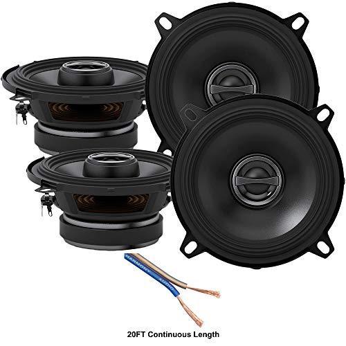 4 Alpine S-S50 Car Audio Type S Series 5 1/4" 220 Watt Speakers with 20' Speaker Wire Package