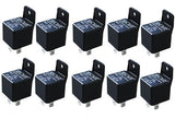  Absolute USA automotive relay, 12V DC, 30/40 AMP SPDT, black 5-pin relay with mounting option.