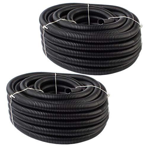 Absolute 100 Ft (2 PCS of 50 FT) 1/2" 13mm Split Wire Loom Conduit Polyethylene Tubing Black Color Sleeve Tube