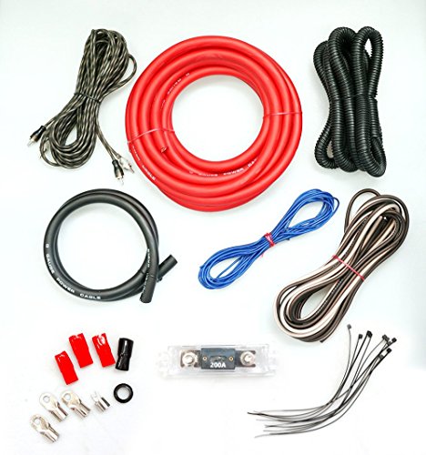 Absolute USA KIT0R4000 0 Gauge Amp Kit Amplifier Install Wiring 1/0 Ga Pro Installation Cables 4000W
