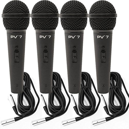 4 Peavey PV 7 Microphone with XLR to XLR Cable