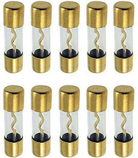 Thumbnail for 10 MK Audio 100 Amp Inline Glass AGU Fuses Gold Plated Inline Glass