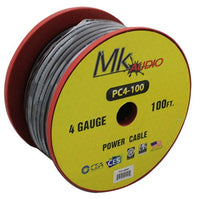 Thumbnail for Mk Audio PC4-100BK 4 Gauge Spool Multi-Strand 100 Feet Power Wire Cable (Black)