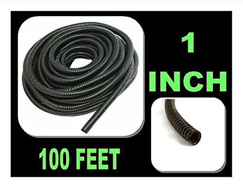 American Terminal New 100' Feet 1 Black Split Loom Wire Flexible Tubing Wire Cover Audio