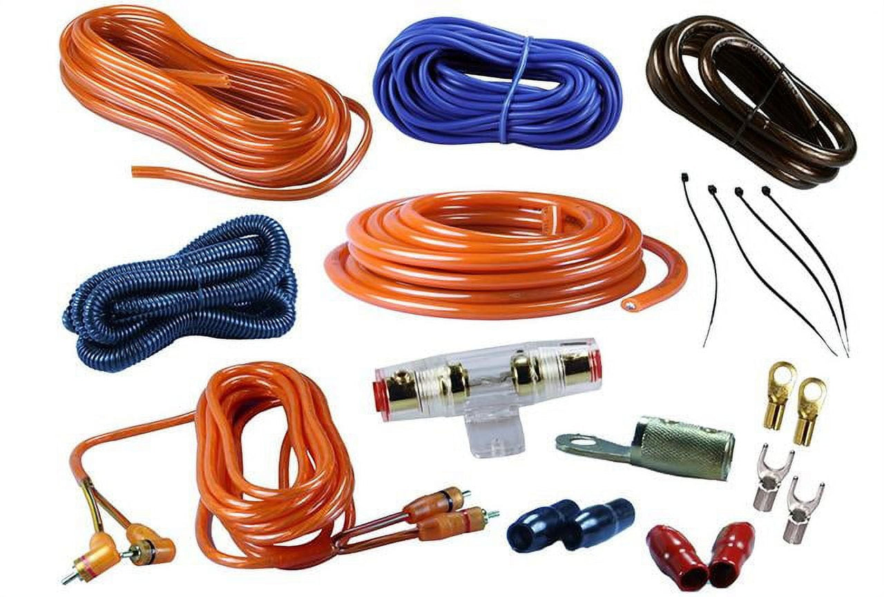Absolute USA KIT-4OR 2000 Watts Complete Amplifier Hookup Kit (Orange Color)