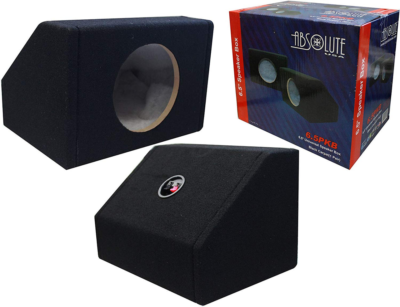 Absolute USA 6X9PKB 6 X 9 Inches Angled/Wedge Box Speakers, Set of Two (Black)
