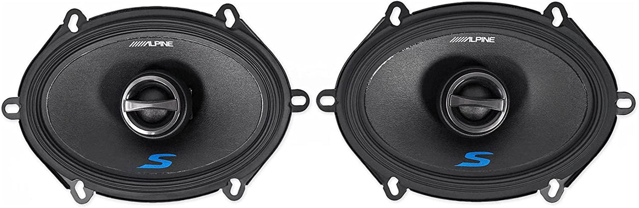 Alpine S-S57 5x7" Rear Factory Speaker Replacement Kit For 2007-2008 Ford F-150 + Metra 72-5600 Speaker Harness