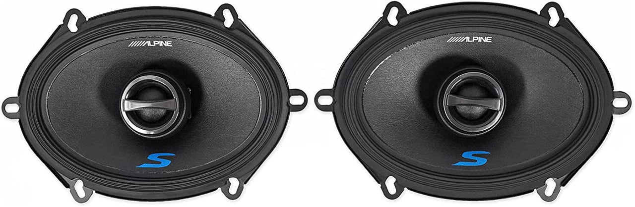 Alpine S-S57 5x7" Rear Factory Speaker Replacement Kit For 2007 Ford Mustang + Metra 72-5600 Speaker Harness