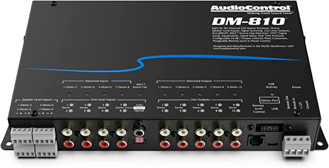 Audio Control DM-810 Premium 8 Input 10 Output DSP Matrix Processor, ACR-3 Dash Remote