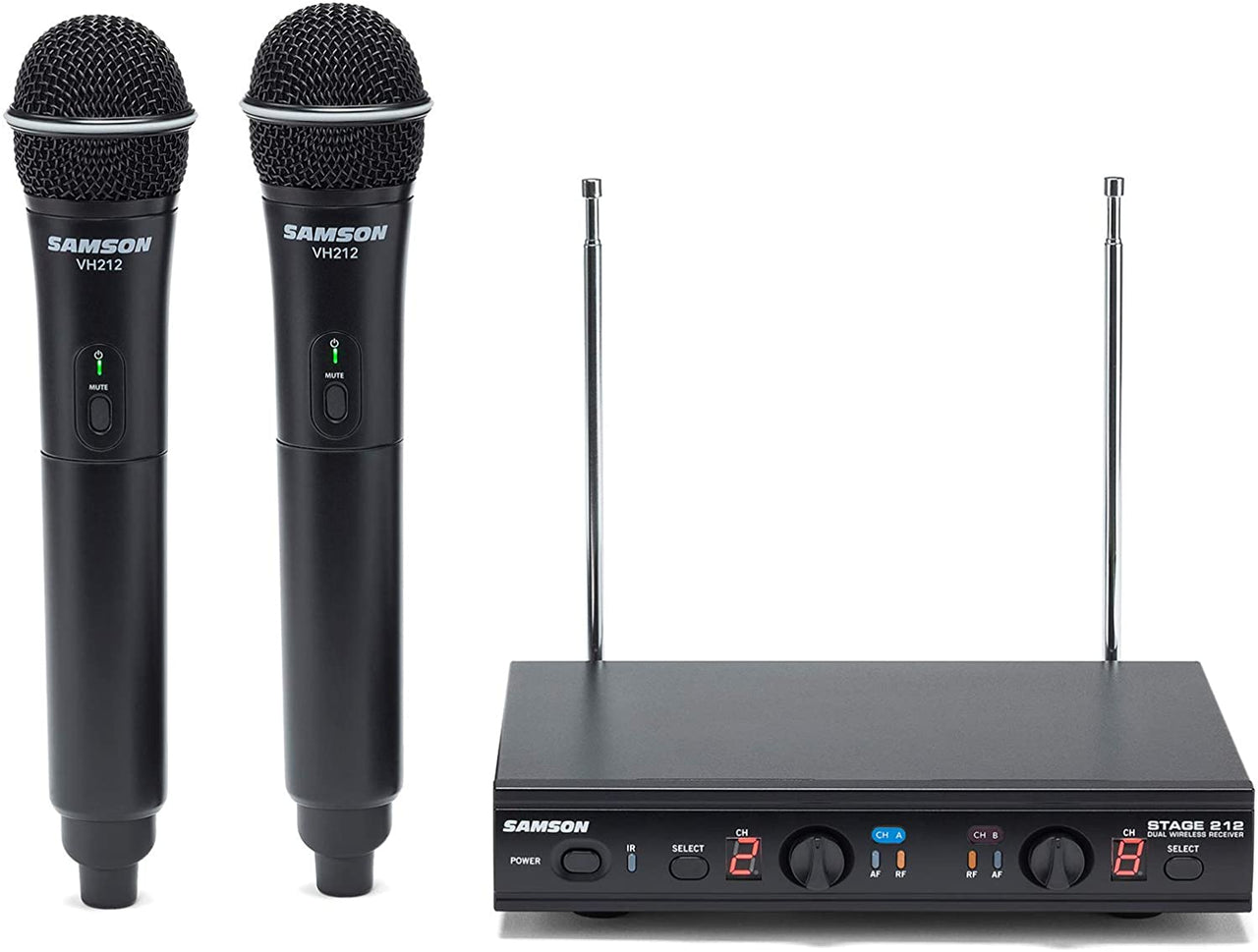 SAMSON Stage 212 Dual VHF Handheld Wireless Microphones for Church Sound Systems