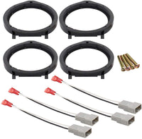 Thumbnail for Absolute Car Stereo Door Speaker Adapter Mounting Plates 6.5 Inch 6.75 Inch 165mm Stand Ring Kit with Wiring Harness Cable Set of 4